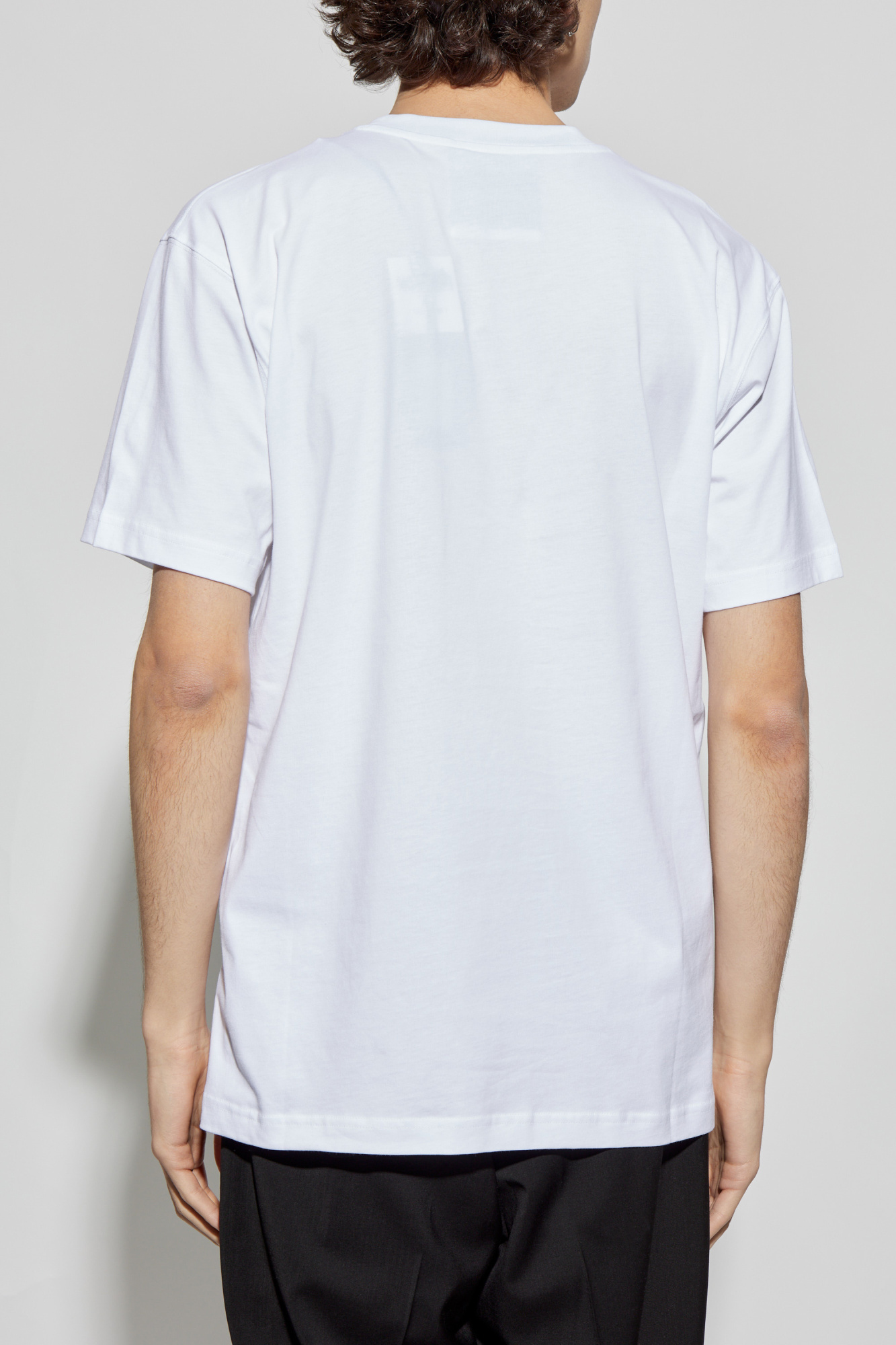 Tシャツ・カットソー Moschino SS25 One-shoulder shirt (J02110531 2001) White T-shirt with print Moschino - Vitkac Australia